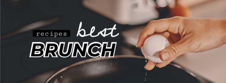 Plantilla de diseño de huevos fritos para almuerzo tardío Facebook cover 