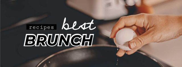 Modèle de visuel Fried Eggs for Late Brunch - Facebook cover