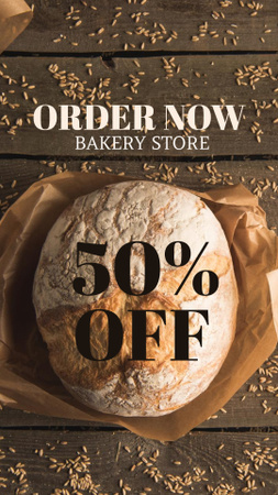 Bakery Promotion with Fresh Bread Instagram Story Design Template
