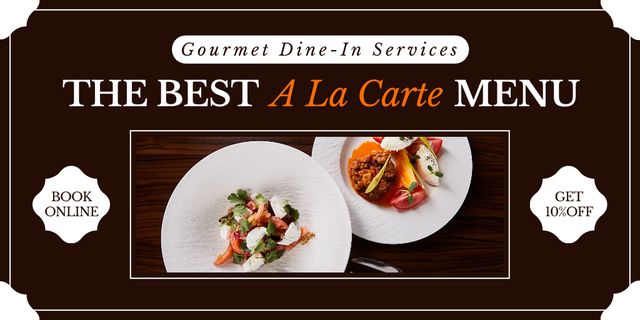 Ad of Best A La Carte Menu with Tasty Dishes Twitter Design Template