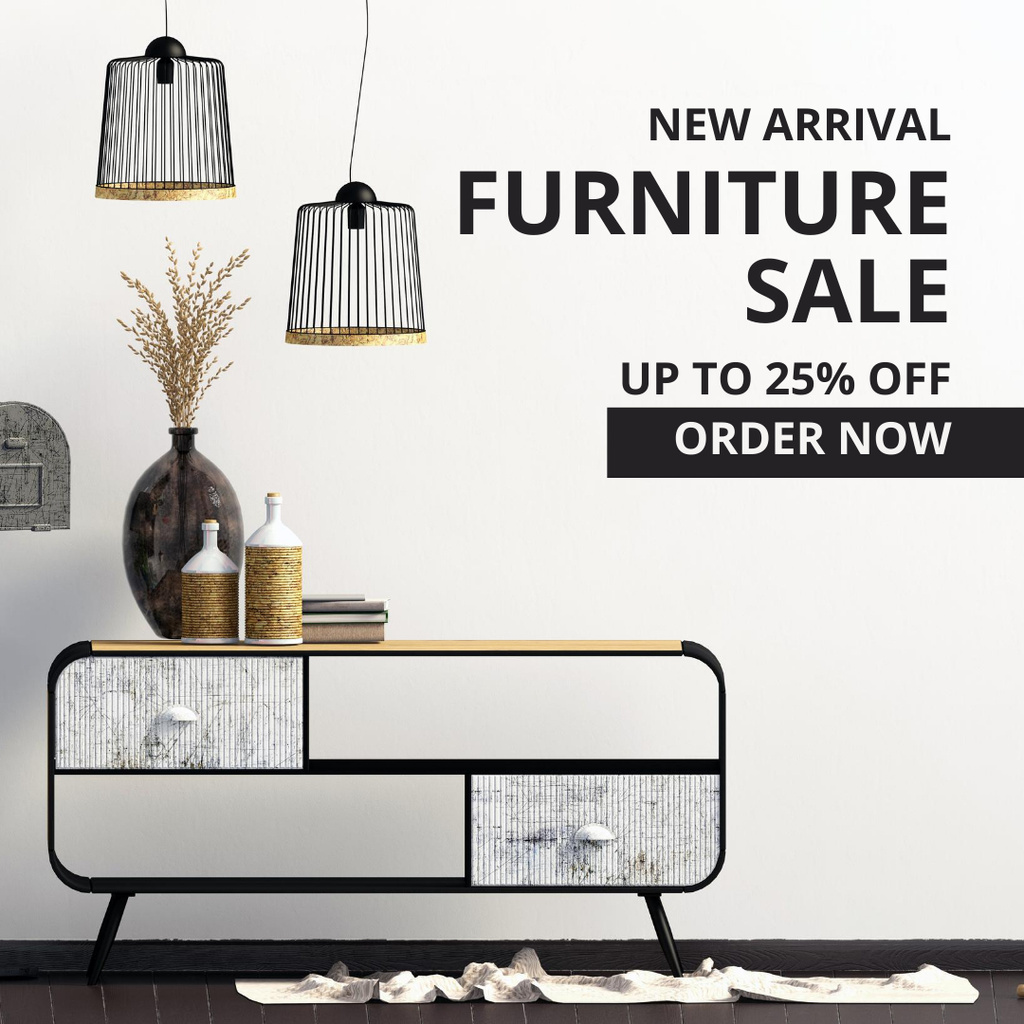 Designvorlage Modern House Furniture Sale Offer für Instagram