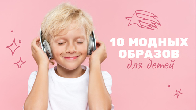 Template di design Boy listening to music in Headphones Youtube Thumbnail