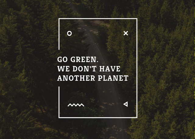 Citation about green planet Card Design Template