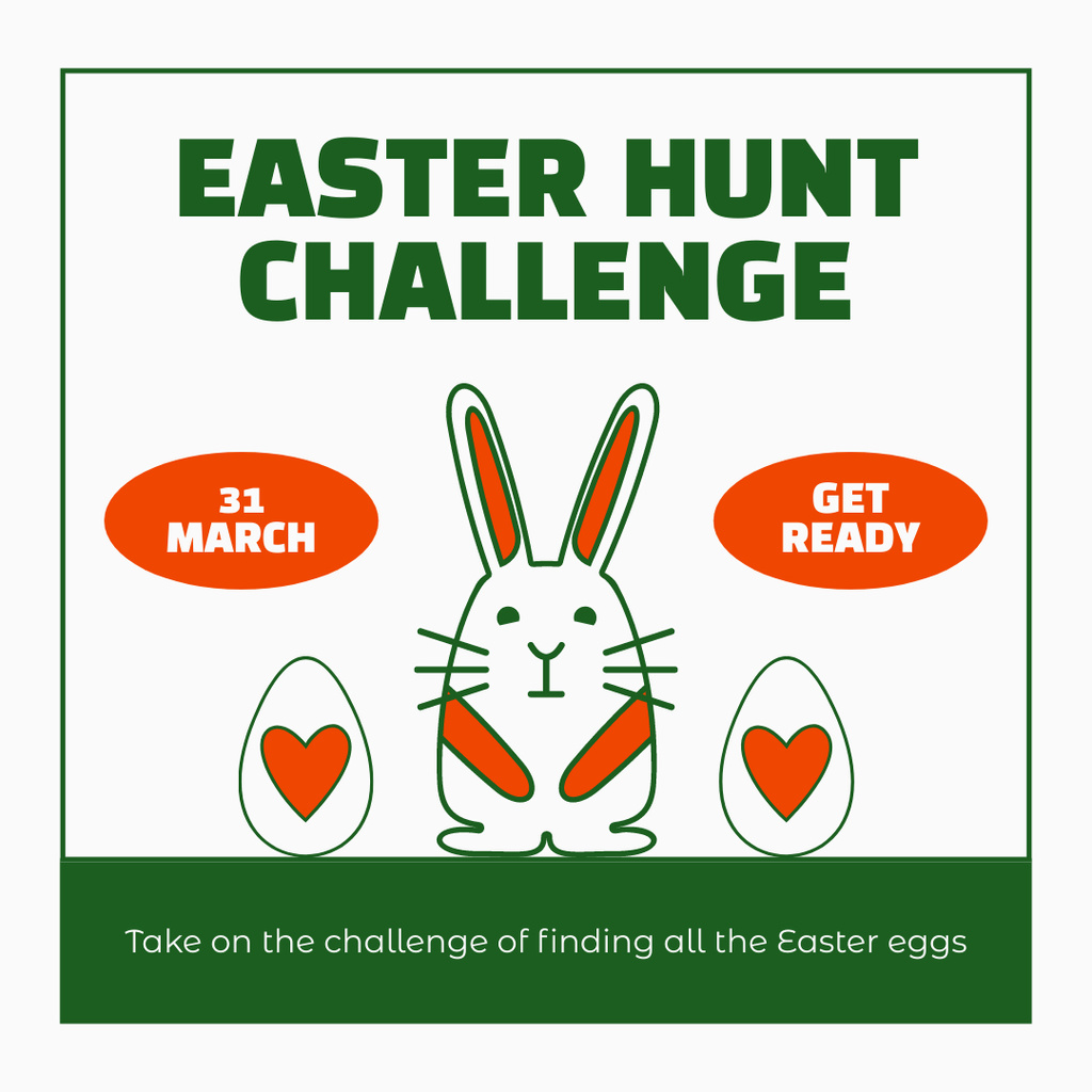 Designvorlage Easter Egg Hunt Challenge Announcement für Instagram AD