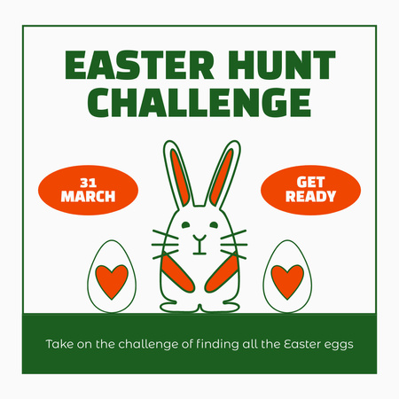 Easter Egg Hunt Challenge Announcement Instagram AD Design Template