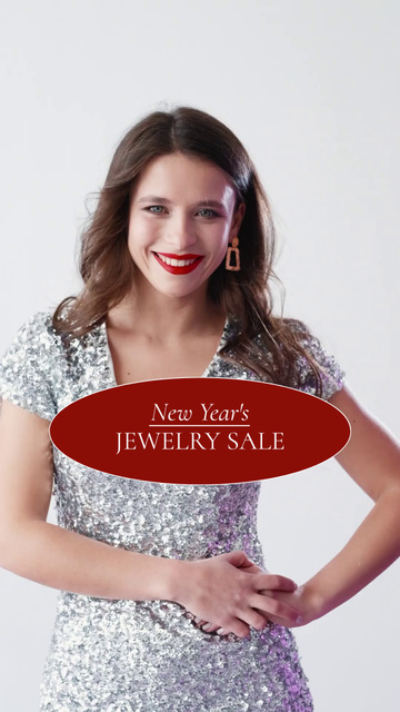 Top-notch New Year Jewelry Sale Offer With Pearls TikTok Video – шаблон для дизайна
