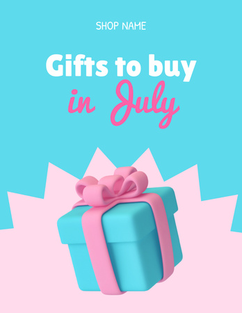 Heartwarming July Shopping for Christmas Gifts Flyer 8.5x11in Design Template