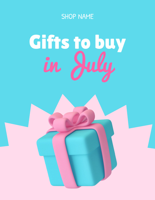 Heartwarming July Shopping for Christmas Gifts Flyer 8.5x11in Design Template
