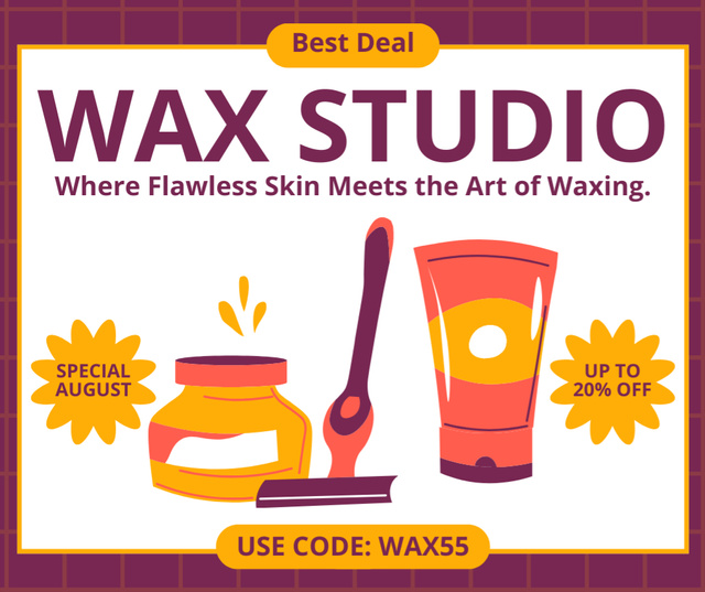 Ontwerpsjabloon van Facebook van Special Offer Discounts on Waxing at Best Salon
