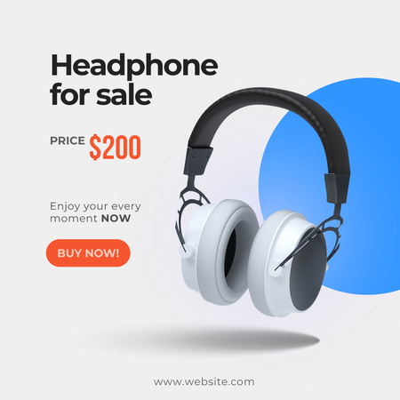 Designvorlage Headphone Sale Ads für Instagram