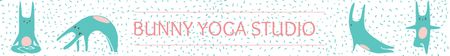 Platilla de diseño Yoga Studio Ad Bunny Performing Asana Leaderboard