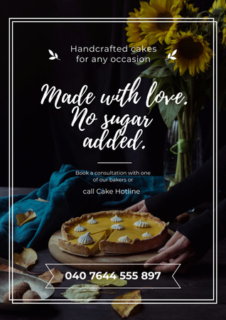 Bakery Ad with Blueberry Tart Poster tervezősablon
