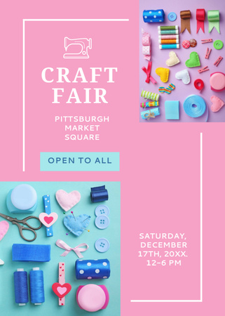 Platilla de diseño Craft Fair Announcement on Pink Postcard 5x7in Vertical