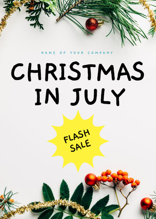 Plantilla de diseño de  July Christmas Sale Announcement Flayer 