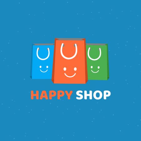 Store Ad with Shopping Bags Logo tervezősablon