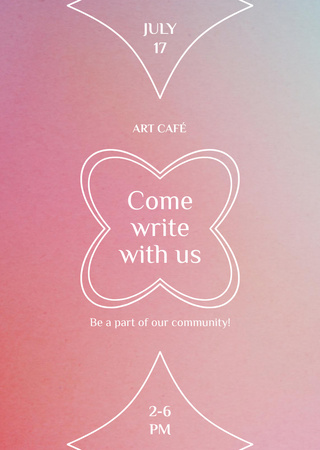 Art Cafe Invitation Postcard A6 Vertical Design Template