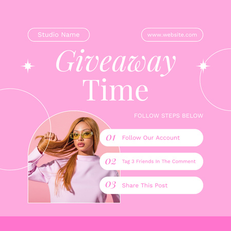 Giveaway of Pink Collection Instagram AD Design Template