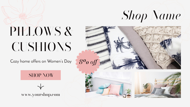 Pillows And Cushions Offer On Women’s Day Full HD video tervezősablon