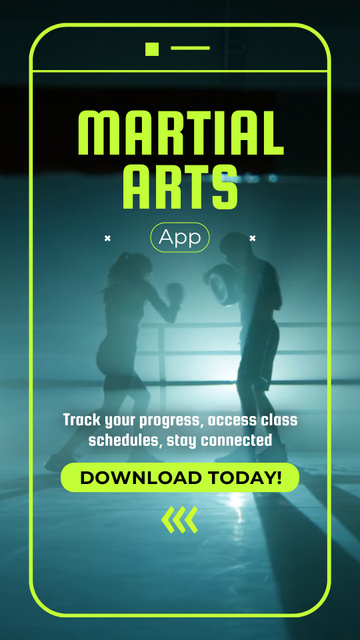 Martial arts Application For Smartphone Offer TikTok Video Design Template