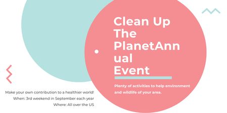 Ecological Event Announcement with Simple Circles Frame Twitter Design Template