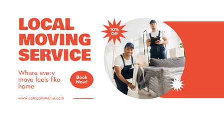 Offer of Local Moving Services with Delivers Facebook AD Design Template