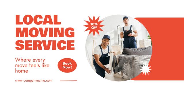 Offer of Local Moving Services with Delivers Facebook AD Πρότυπο σχεδίασης