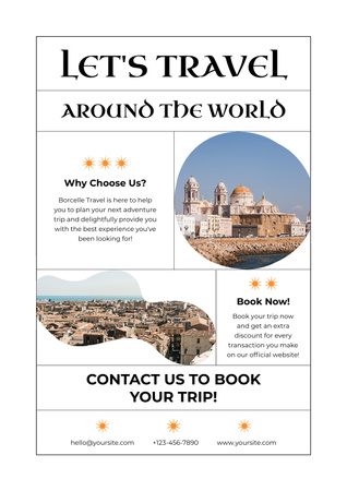 Travel Ad's Layouts with Photo COllage Poster Design Template