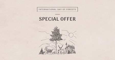 Forest Day Special Offer Facebook AD Design Template
