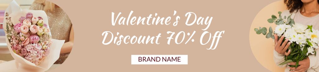 Plantilla de diseño de Offer Discounts on Flowers for Valentine's Day Ebay Store Billboard 