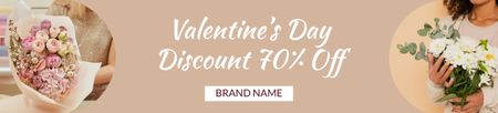 Designvorlage Bieten Sie Rabatte auf Blumen zum Valentinstag an für Ebay Store Billboard