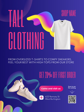 Stílusos ruházati ajánlat magas hölgyeknek Poster US tervezősablon