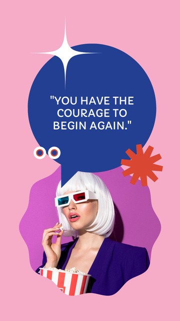 Cool Motivation To Begin Again In Speech Bubble Instagram Story – шаблон для дизайна