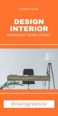 Minimalist Design of Work Studio Orange Graphic Design Template