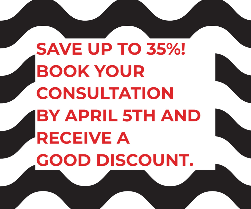 Template di design Business Consultations Offer with Good Discount Medium Rectangle