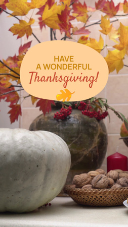 Designvorlage Wunderbare Thanksgiving-Glückwünsche mit traditionellen Gerichten für TikTok Video