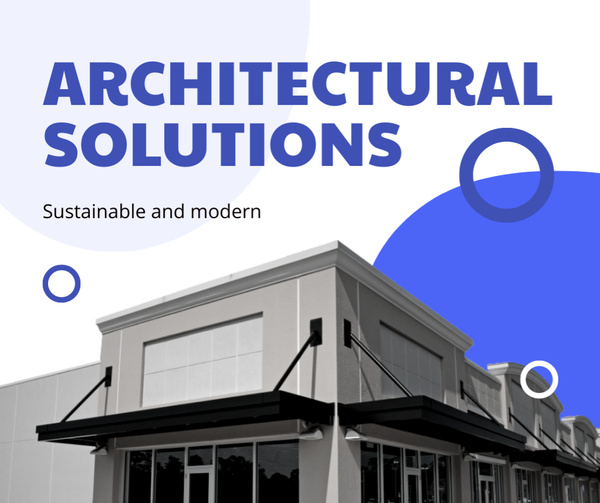 Modern and Sustainable Architectural Solutions Ad with City Buildings