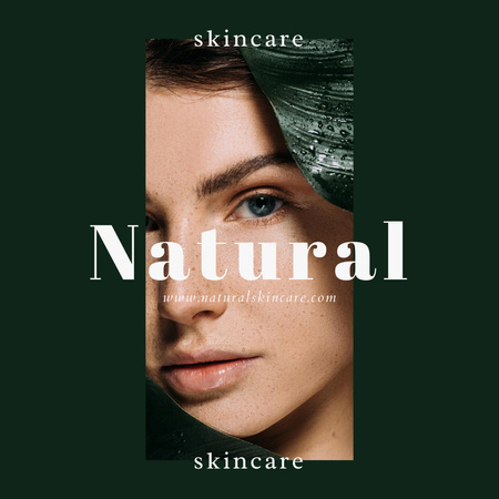 Ontwerpsjabloon van Instagram van Skincare Offer with Young Woman