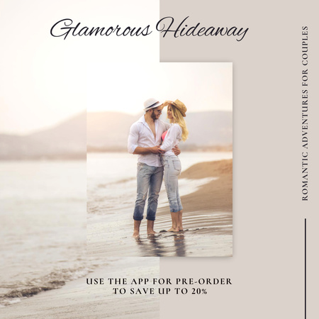 Loving Young Couple by Sea Instagram Design Template