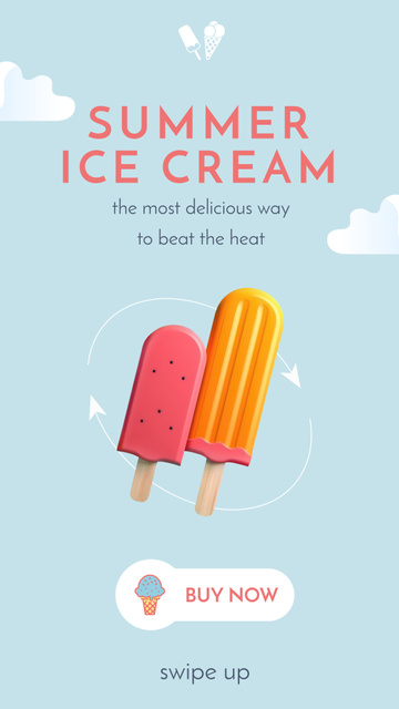 Designvorlage Best Summer Ice-Cream für Instagram Story