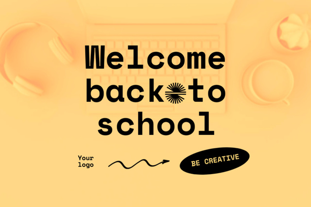 Inspirational Back to School Announcement And Welcome Postcard 4x6in Design Template