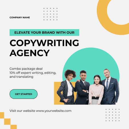 Comprehensive Copywriting Agency Service For Brand With Discount Instagram Design Template