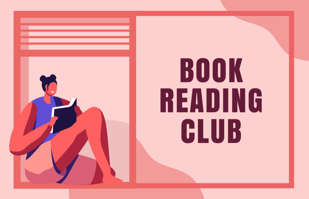 Book Reading Club Business Card 85x55mm Modelo de Design