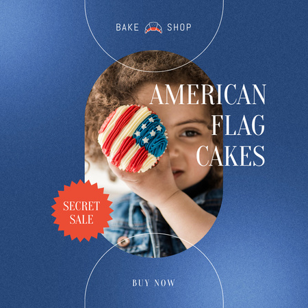 Platilla de diseño USA Independence Day Desserts Offer Animated Post