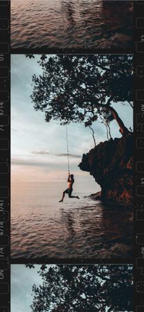 Man Jumping in Water from cliff Snapchat Moment Filter Design Template