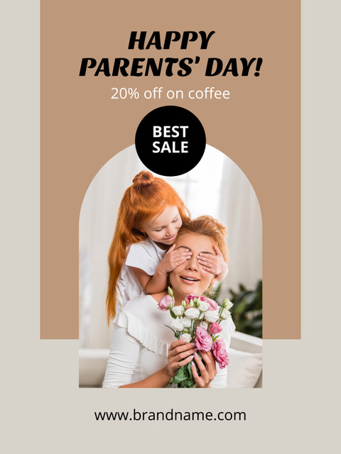Szablon projektu Discount Offer on Coffee on Parents' Day Poster US