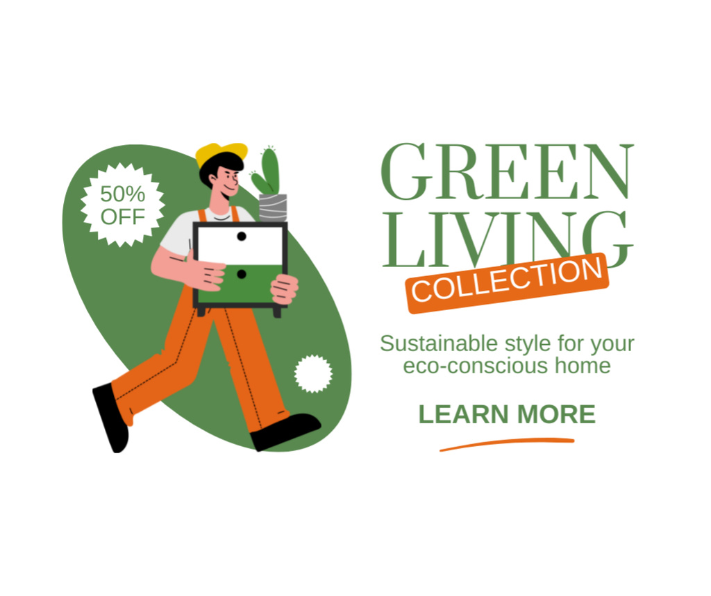 Green Collection for Eco-House Design Facebook Šablona návrhu