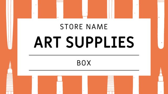 Art Supplies aAd with Pencils Pattern Label 3.5x2in – шаблон для дизайна
