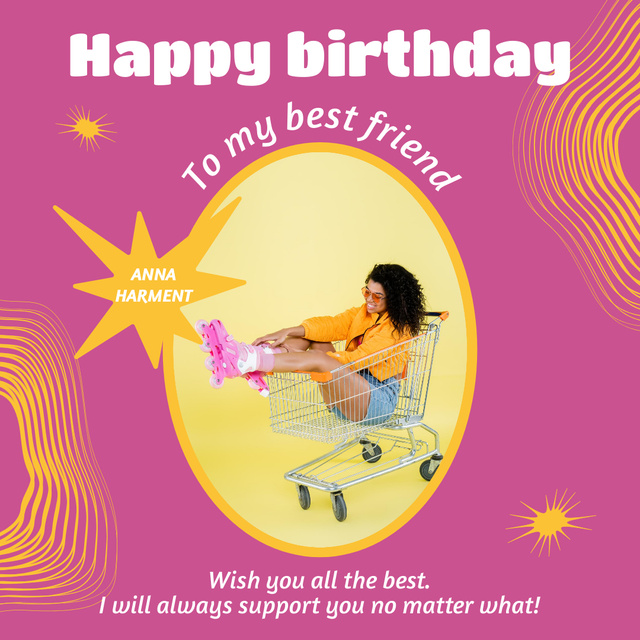 Greetings and Wishes to a Best Friend Instagram Design Template