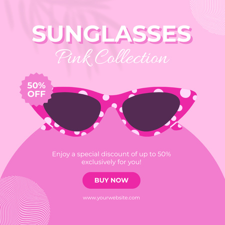 Pink Eyewear Collection Instagram Design Template