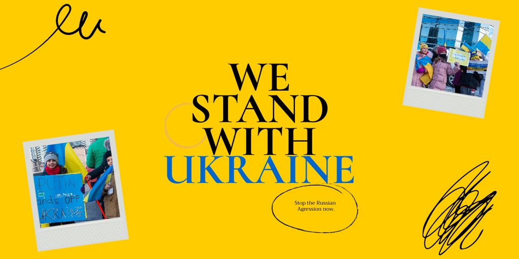 Designvorlage We stand with Ukraine für Image